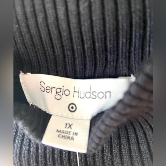 3X 🔖 SERGIO HUDSON x Target Houndstooth Sweater Midi Dress Black White - Picture 9 of 17